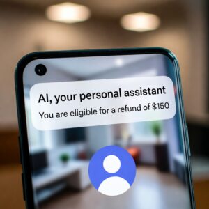 AI가 개인비서처럼 건강보험료 환급금 대상자임을 알려주는 스마트폰 알림